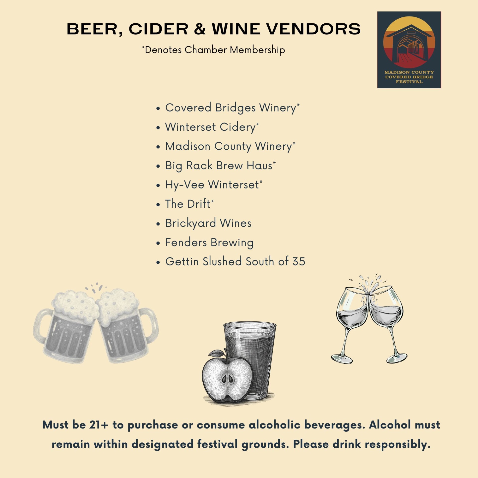 2026 Beer wine and Cider Vendors
