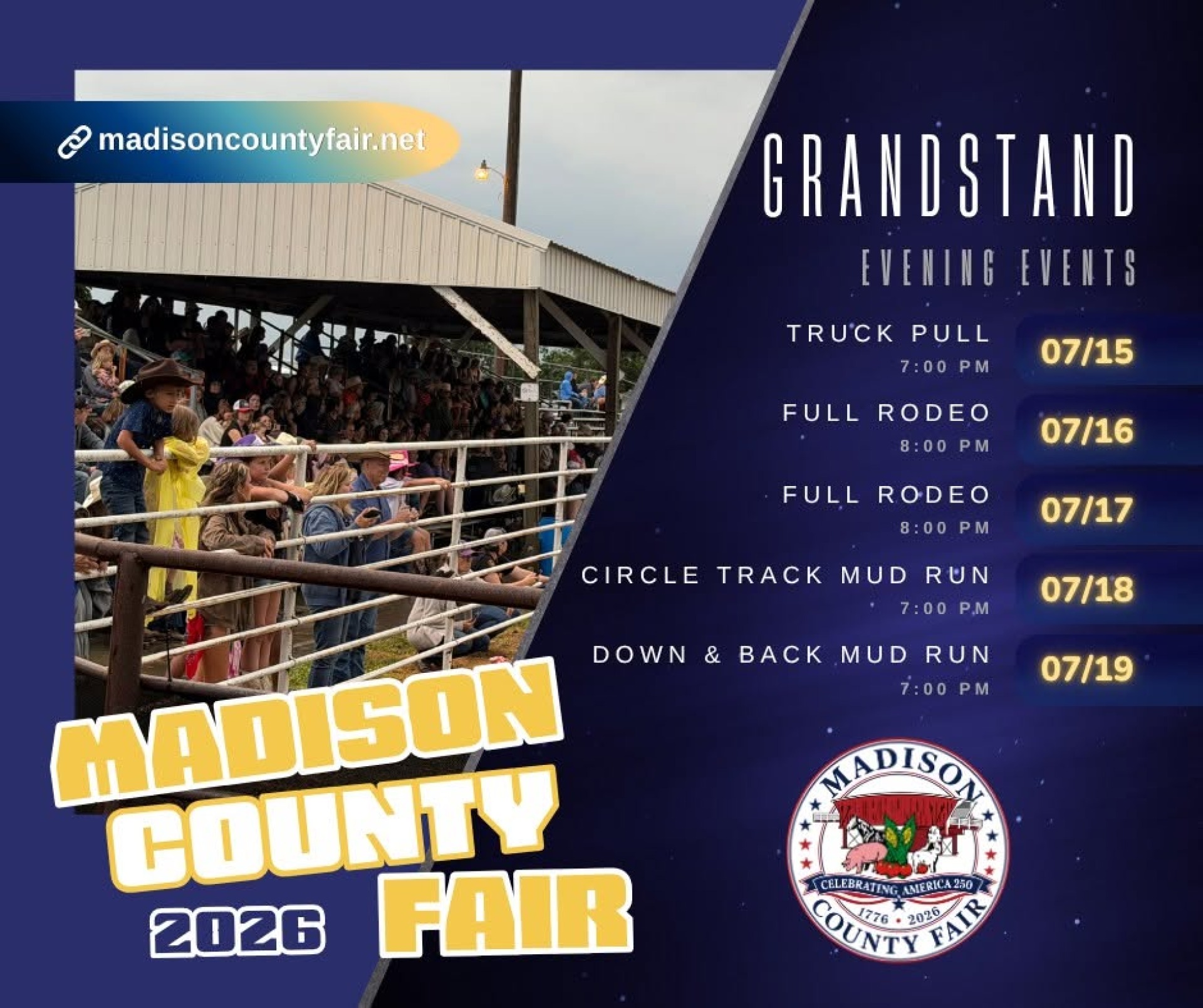 Madison County Iowa Fair 2026 Grandstand Lineup