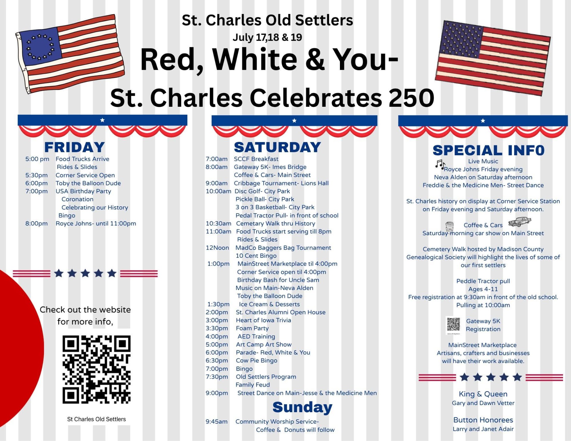 St. Charles Iowa Old Settlers Celebration 2026 Schedule